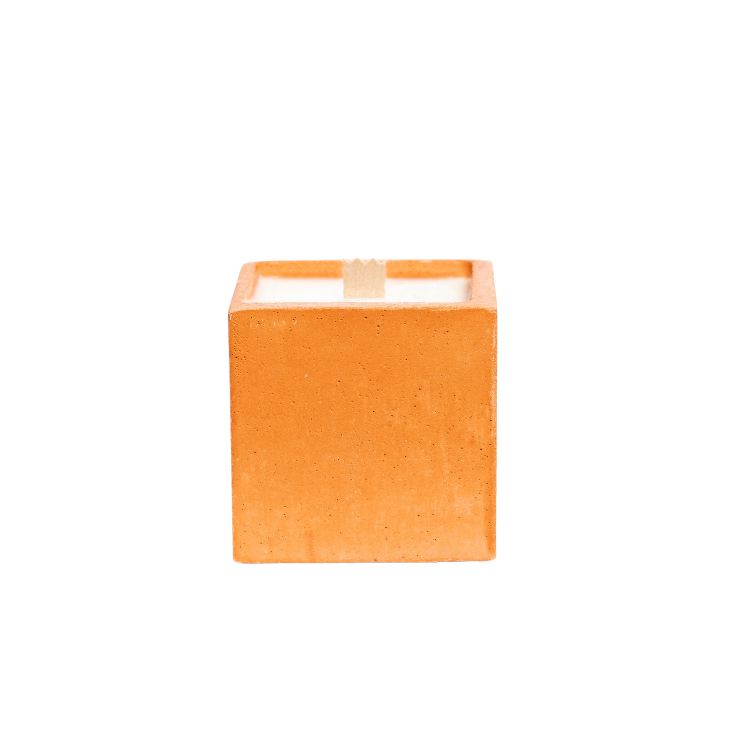 Bougie Cube - Béton Orange