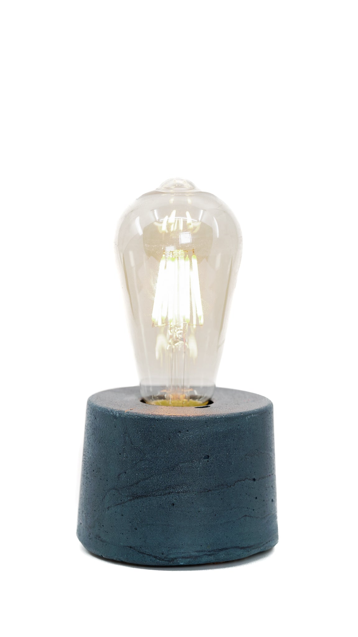 Lampe Cylindre - Béton Bleu Pétrole