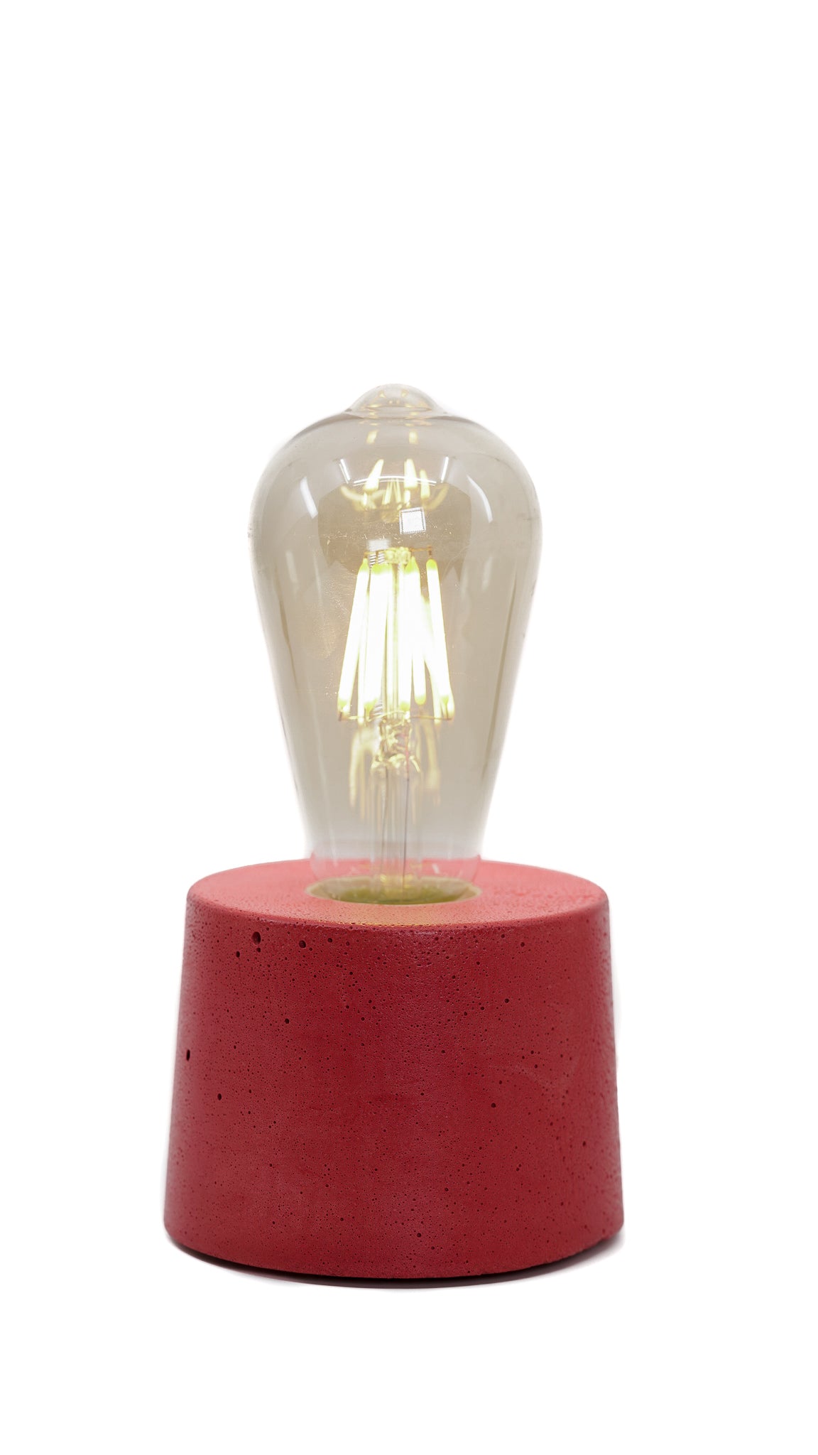 Lampe Cylindre - Béton Rouge