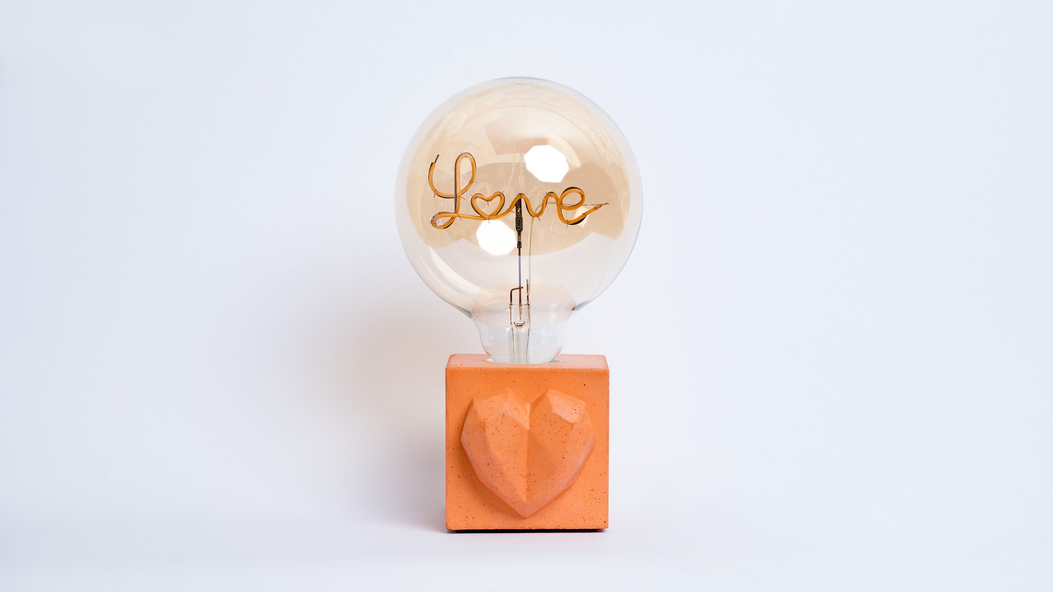 Lampe Love - Béton Orange