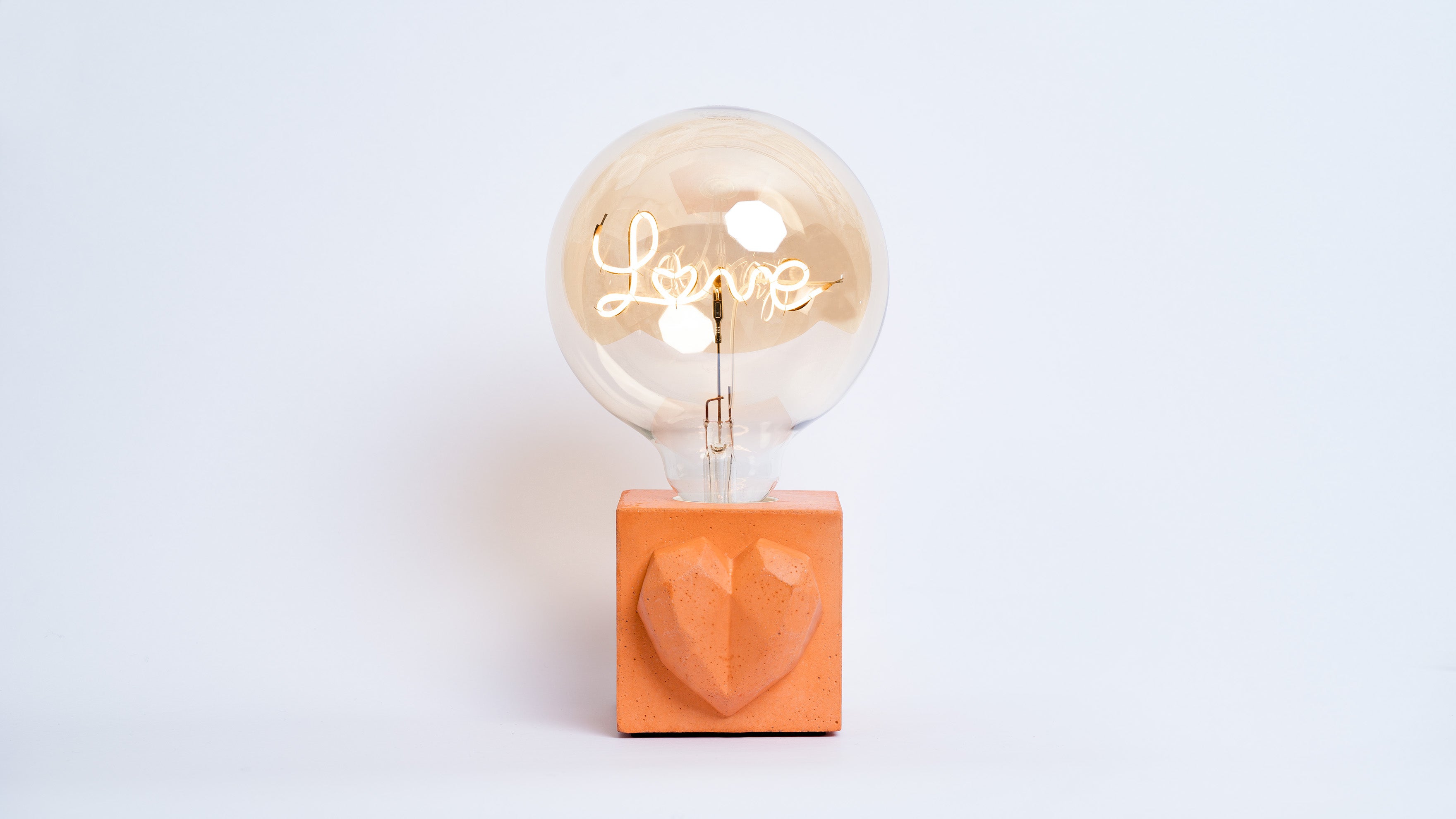 Lampe Love - Béton Orange