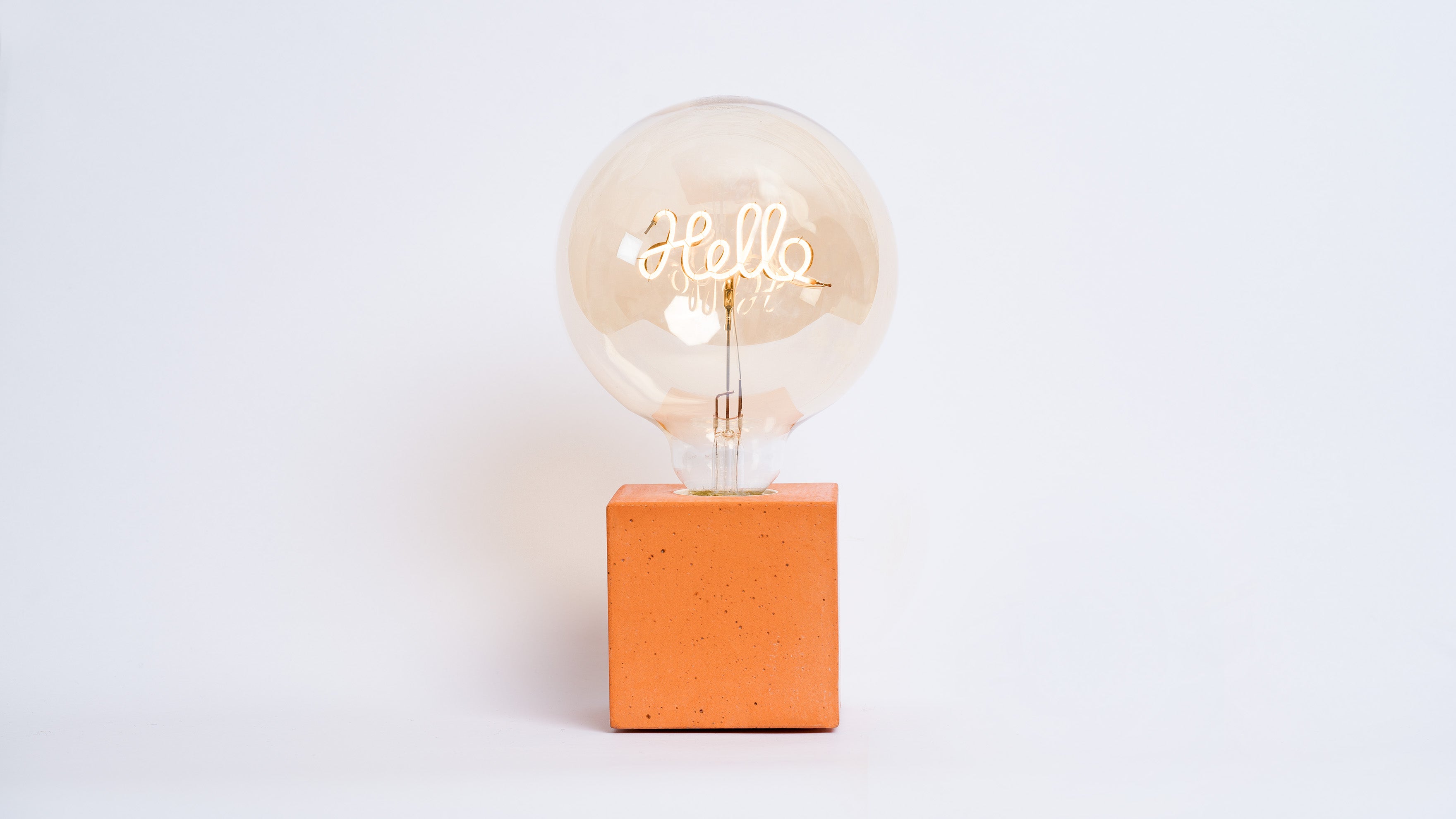 Lampe Cube - Béton Orange