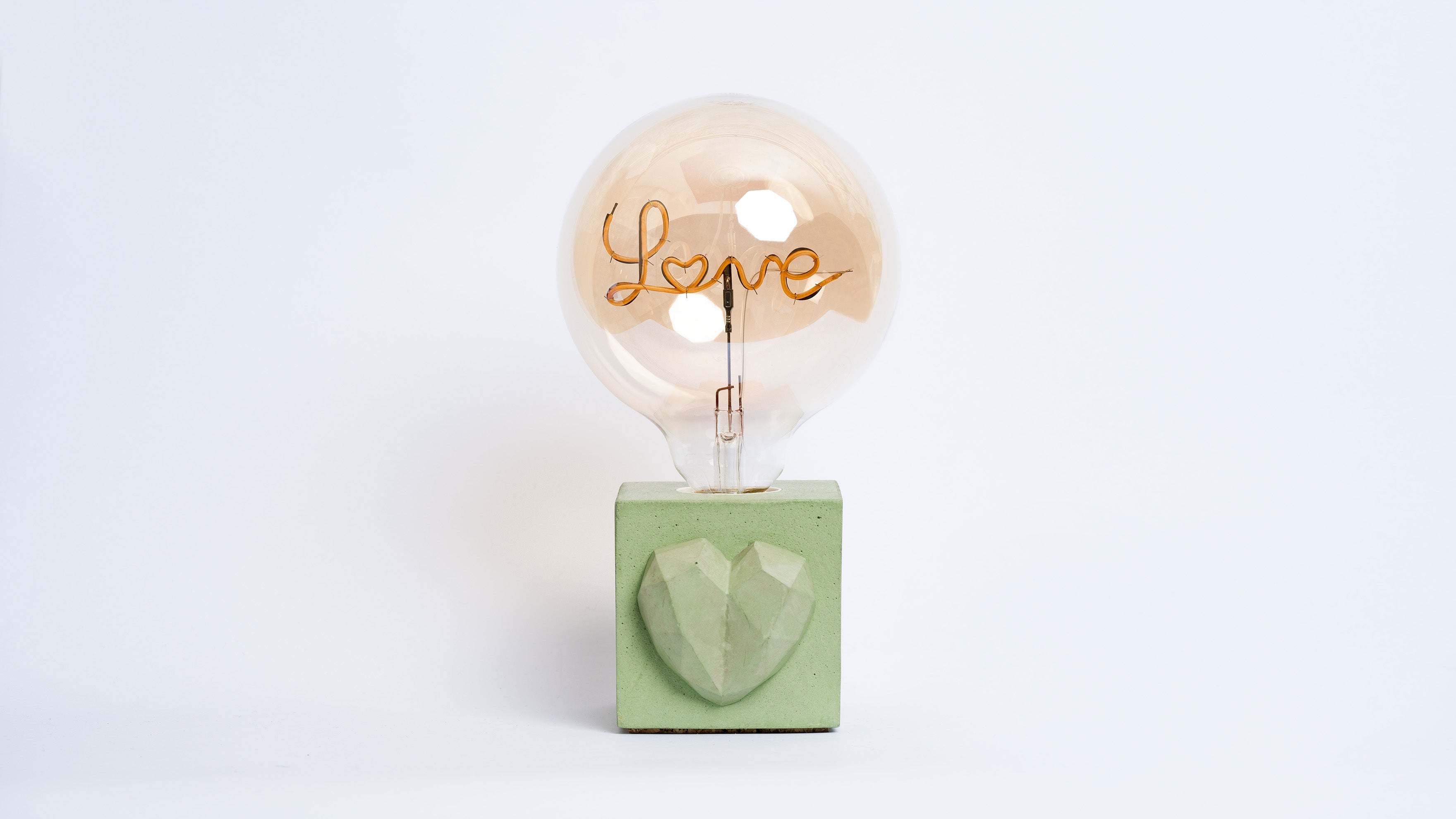 Lampe Love - Béton Vert