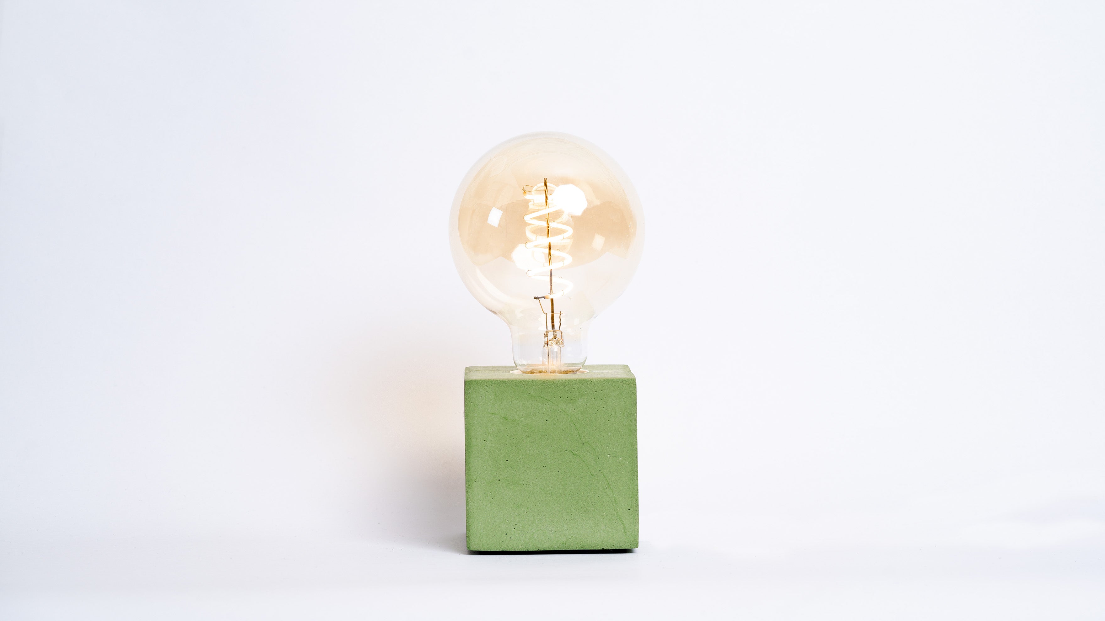Lampe Cube - Béton Vert