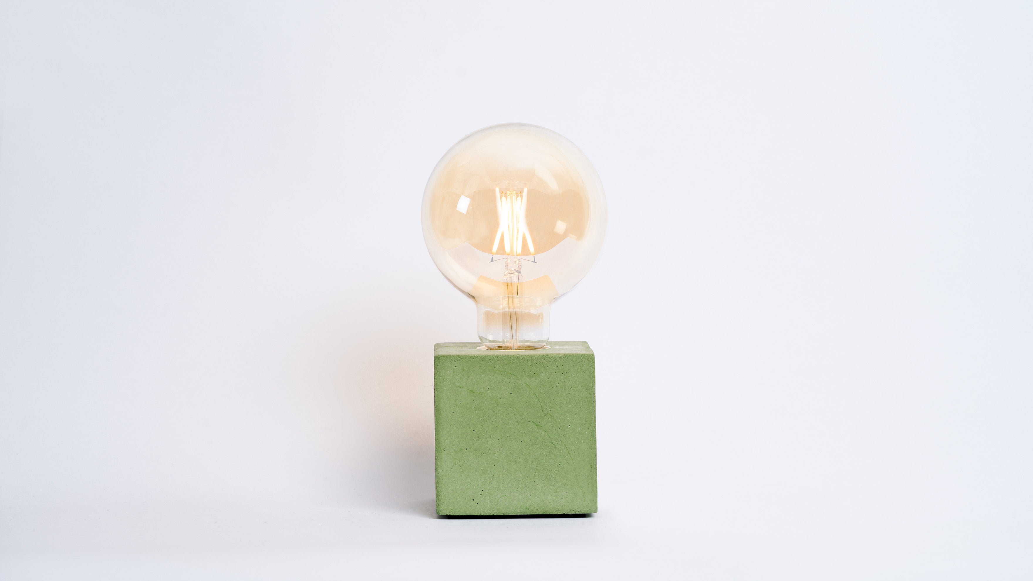 Lampe Cube - Béton Vert