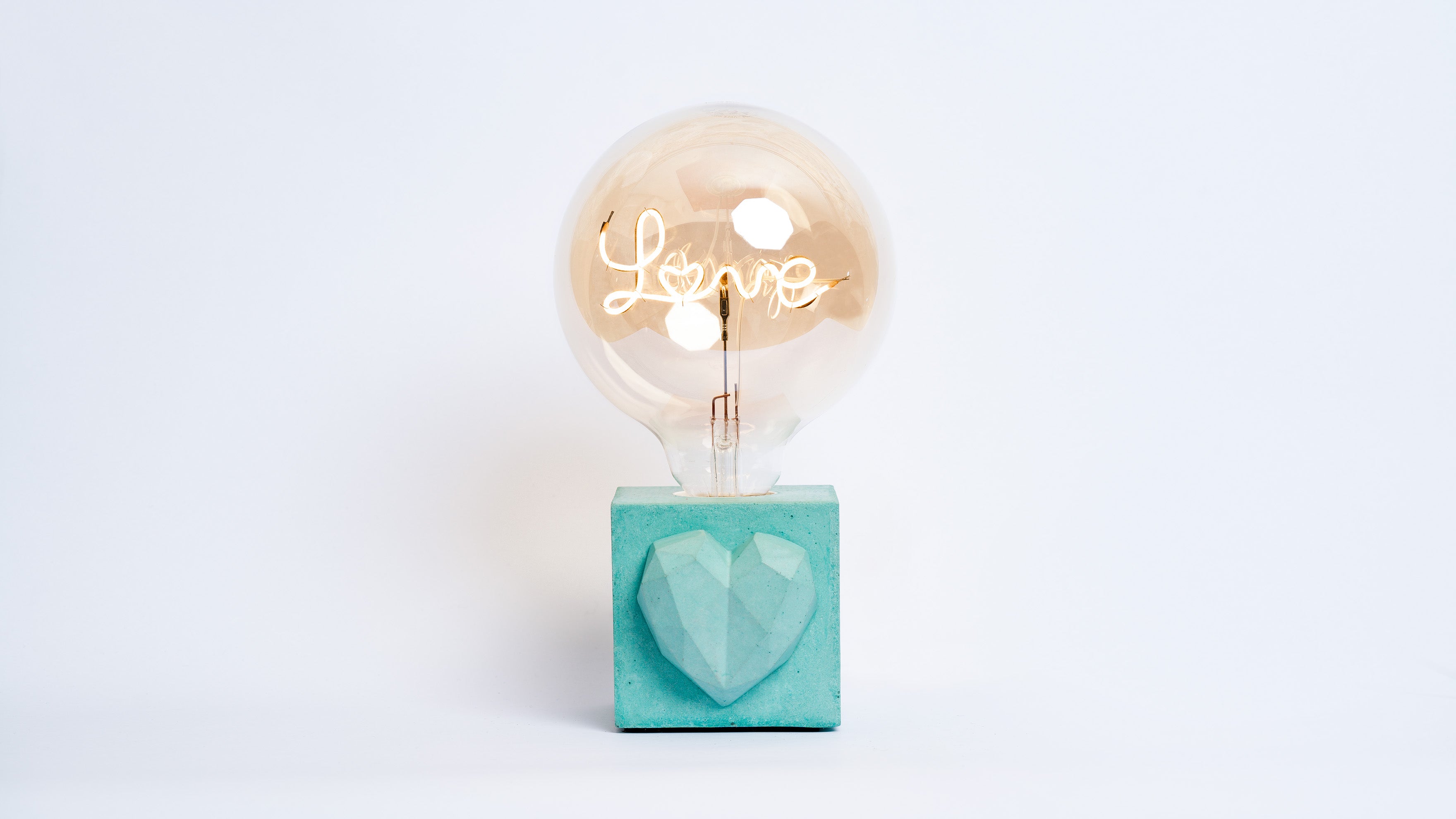 Lampe Love - Béton Turquoise