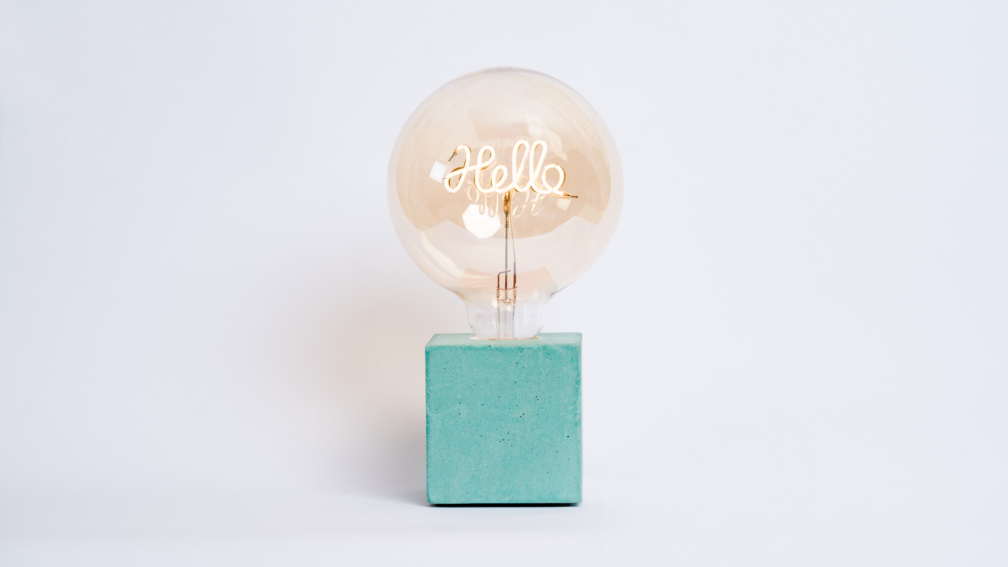 Lampe Cube - Béton Turquoise