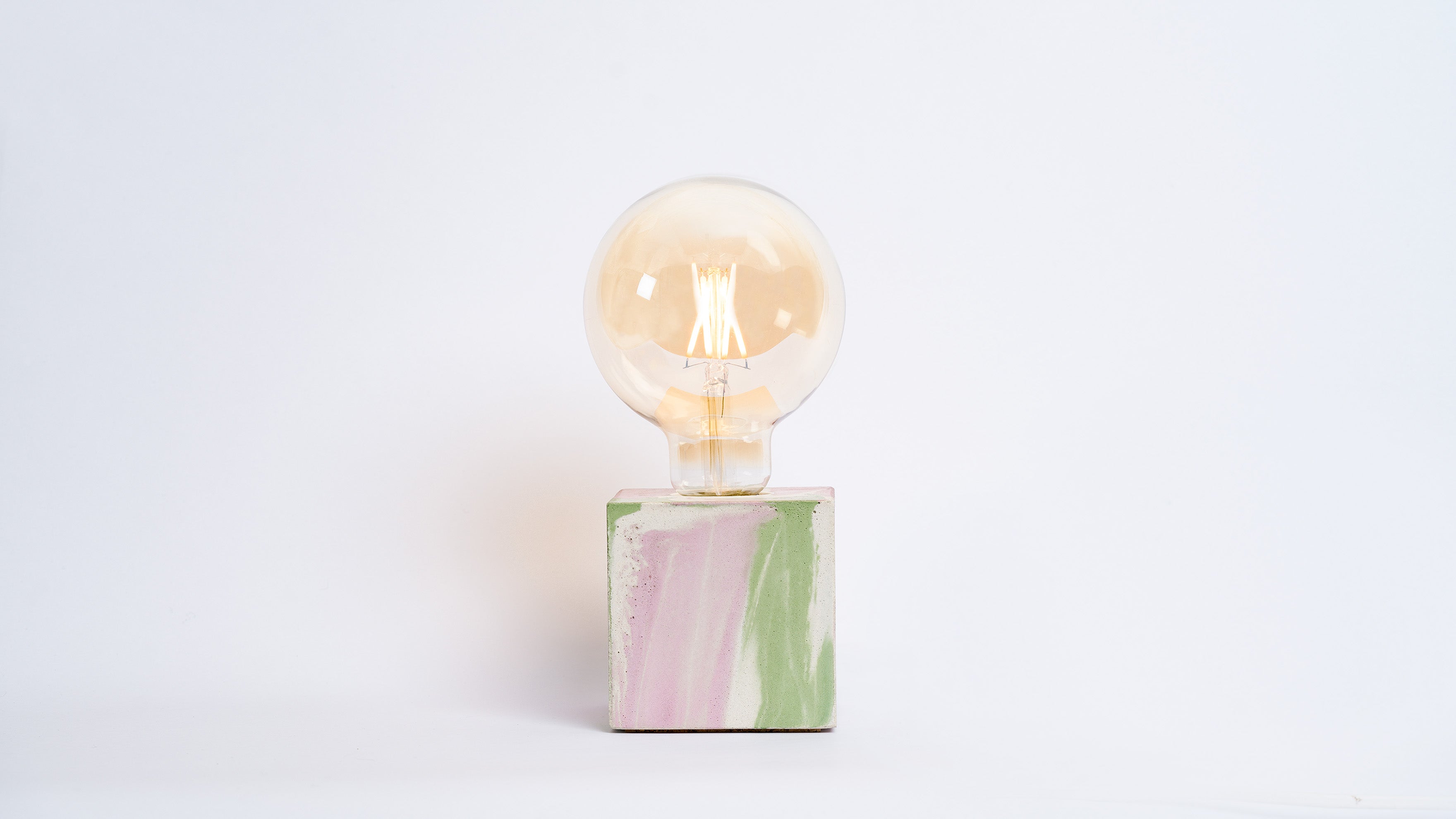 Lampe Tie&Dye - Béton Rose et Vert