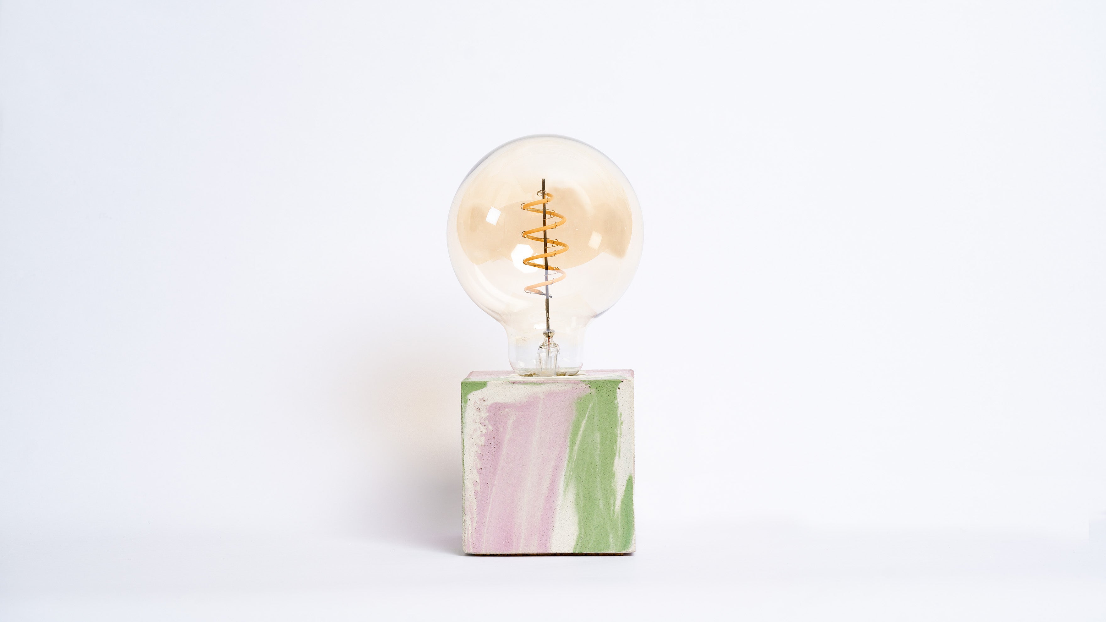 Lampe Tie&Dye - Béton Rose et Vert