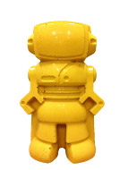 Figurine Robot - Béton Jaune